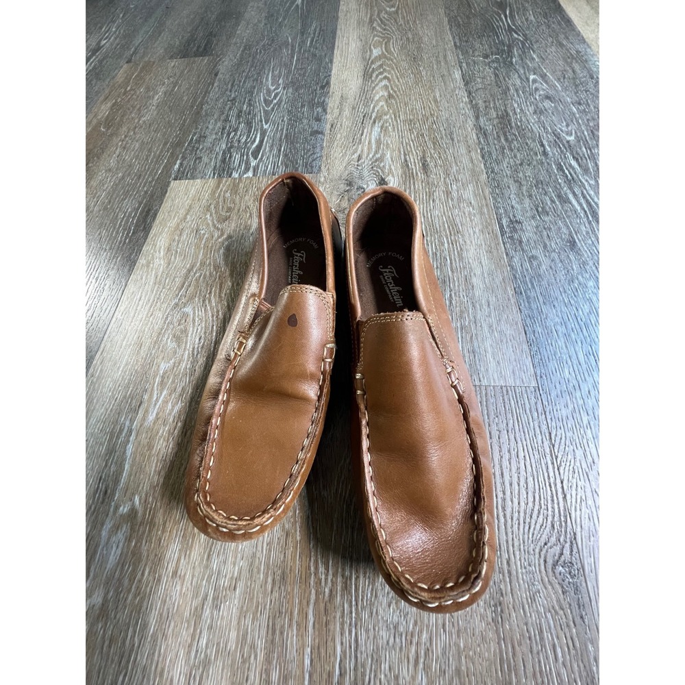 Florsheim Loafers Kids 6W Brown Leather Slip On Memory Foam Driving Mocs 16564